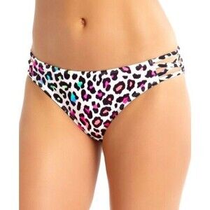 NWT California Waves Juniors Animal Print Hipster Bikini Bottom XS Strappy